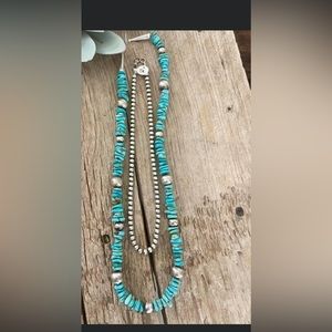 Turquoise and Navajo pearl necklace